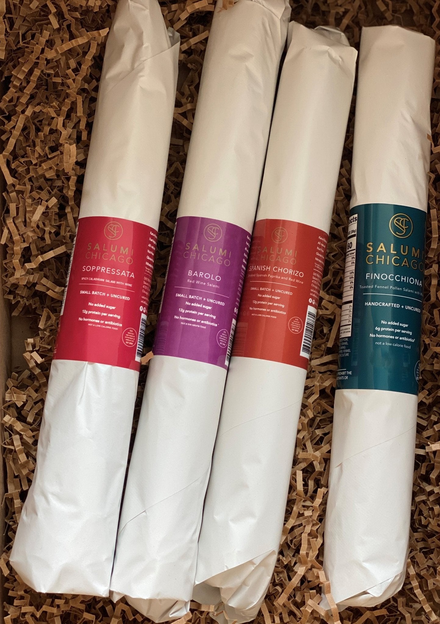 Salami (Uncured) 4 pack Variety - all natural salami from Salumi Chicago